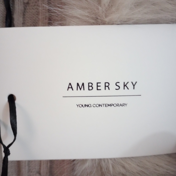 Cozy Tan Brown Cable Knit Cardigan Overcoat with Faux Fur Collar Trim Size XL - Picture 3 of 6